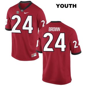 Youth Georgia Bulldogs NCAA #24 Matthew Brown Nike Stitched Red Authentic College Football Jersey KNU6154JX